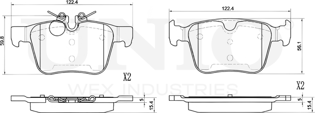 Колодки тормозные дисковые, комплект (Unio). Артикул BRP-20180