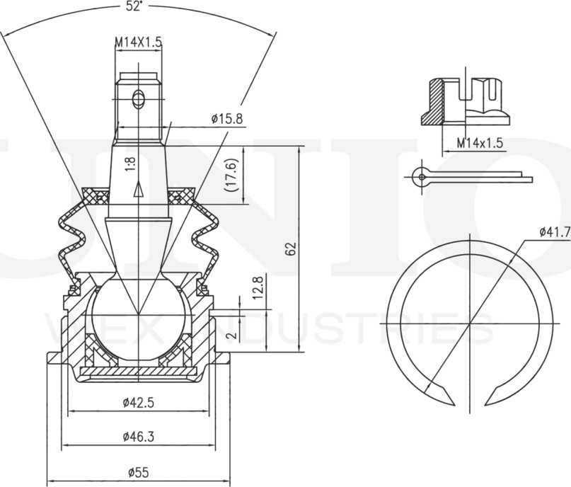Опора шаровая (Unio). Артикул SSP-20010