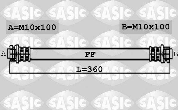 Тормозной шланг Sasic задний левый для Honda Jazz I 2002-2008. Артикул 6606125