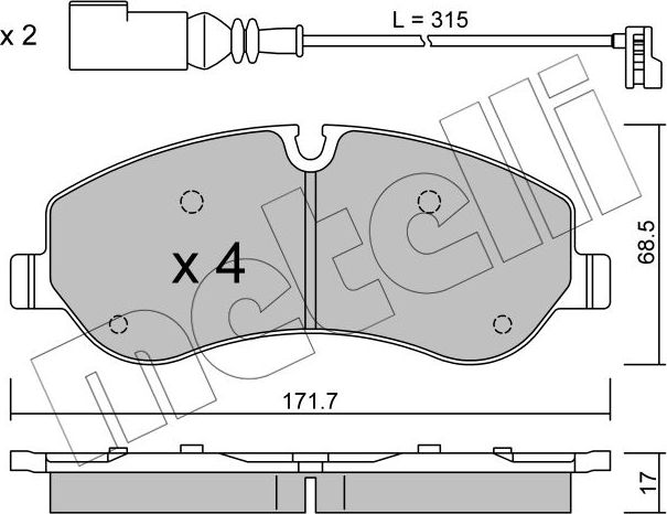 Тормозные колодки Metelli. Артикул 22-0990-0
