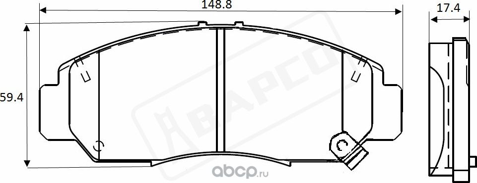 Колодки тормозные дисковые пер. HONDA CIVICIX(FB,FG), CIVICVII (EU,EP, (Bapco) Bapco. Артикул BP0523