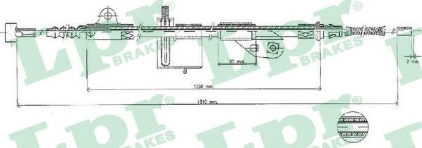 Трос ручника (тросик ручного тормоза) LPR. Артикул C0502B