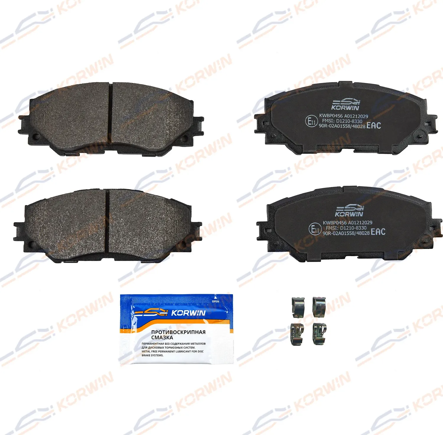 Колодки тормозные перед. Toyota Corolla (E15/E18) 06-/RAV4 05 (Korwin). Артикул KWBP0456