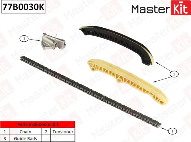 77B0030K Комплект цепи ГРМ SKODA Fabia/Volkswagen POLO 1.2 AWY/BMD/BBM 02-07 (без звездочек) (Master KIT). Артикул 77b0030k