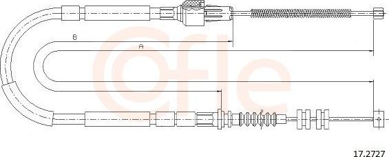 Трос ручника (тросик ручного тормоза) Cofle. Артикул 17.2727