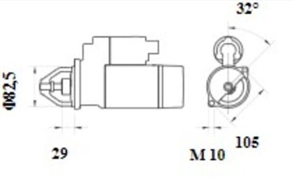 Стартер Mahle для Mercedes-Benz Vito II (W639) 2003-2014. Артикул MS 1071
