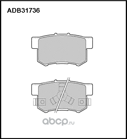 Колодки тормозные HONDA Accord (08-) (2.4),CR-V (05-06) (2.2) задние (4шт.) ALLI (Allied Nippon). Артикул ADB31736