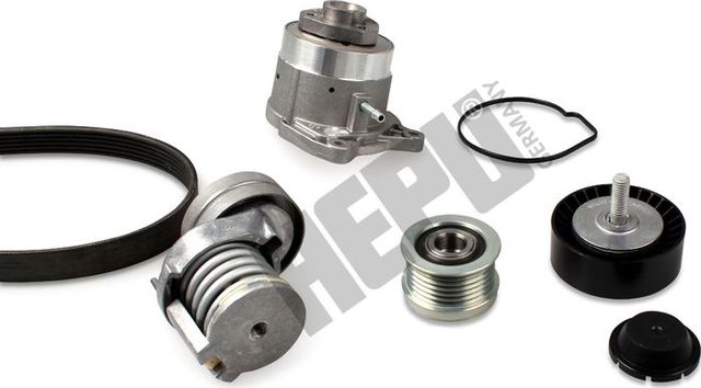 Water Pump + V-Ribbed Belt Kit Hepu. Артикул PK06560