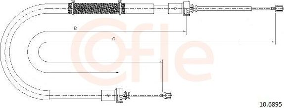 Трос ручника (тросик ручного тормоза) Cofle. Артикул 10.6895
