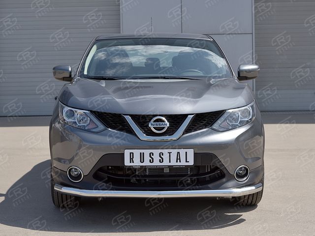Защита RusStal переднего бампера d63 секция для Nissan Qashqai II (сборка России) 2015-2018. Артикул NQAZ-002307