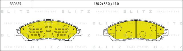 Колодки тормозные дисковые передние (Blitz). Артикул BB0685