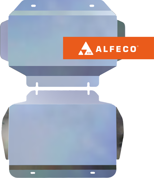 Защита алюминиевая Alfeco для картера и КПП (2 части) Cadillac Escalade 2006-2014. Артикул ALF.37.01 AL4