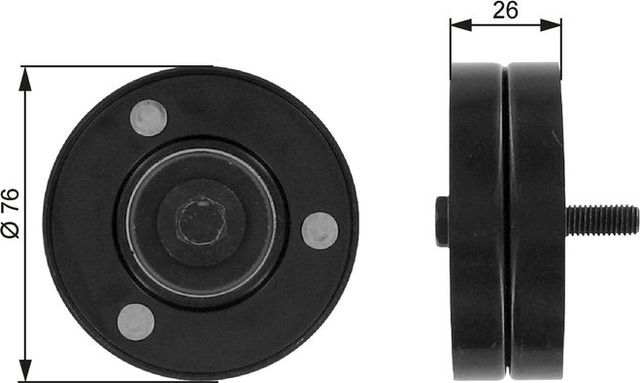 Направляющий (ведущий) ролик приводного поликлинового ремня Gates DriveAlign® для Volvo S40 I 1995-2003. Артикул T36088