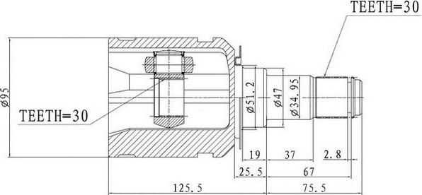 Шрус внутренний (граната) Patron. Артикул PCV1777