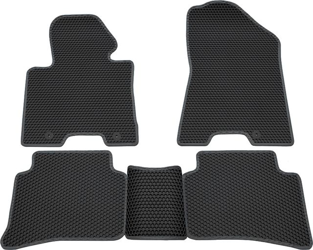 Коврики Rezkon EVA Соты для салона Hyundai Tucson III 2015-2018 Серый кант. Артикул 9120060202