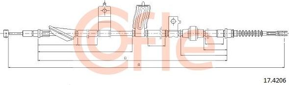 Трос ручника (тросик ручного тормоза) Cofle. Артикул 92.17.4206