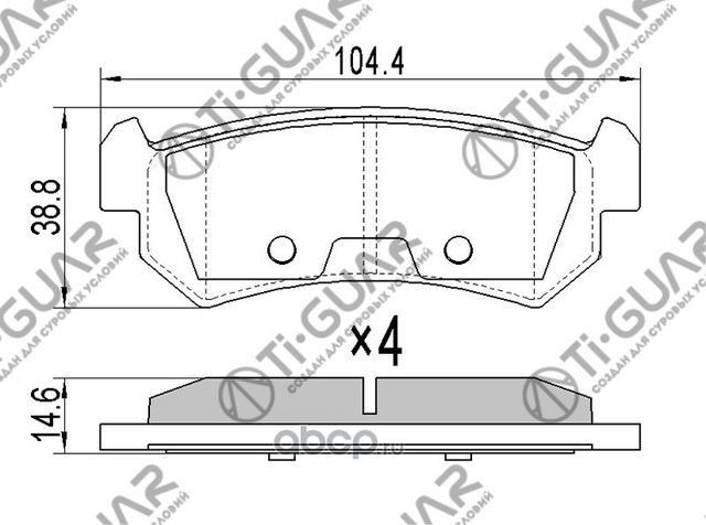 Тормозные колодки (TI-Guar). Артикул TG3348
