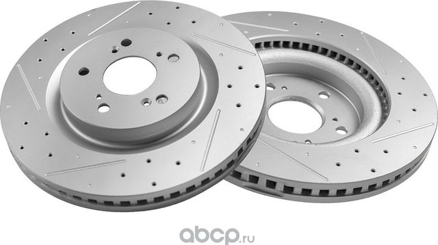Передний тормозной диск Evolution с перфорацией и насечками, в покрытии GEOMET P (Powerstop). Артикул CBR3460