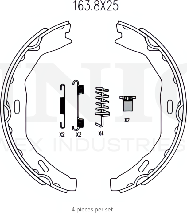 Колодки тормозные барабанные, комплект (Unio). Артикул BRP-10027