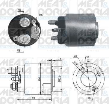Втягивающее реле стартера Meat & Doria для Opel Astra F 1994-1998. Артикул 46203