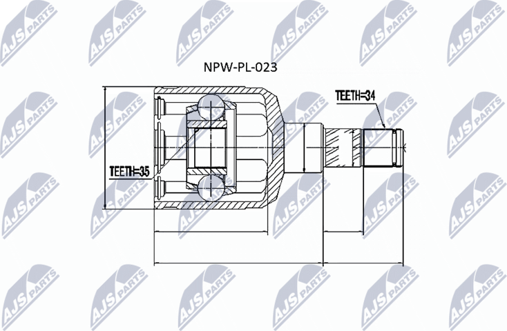 Шрус внутренний (граната) NTY. Артикул NPW-PL-023