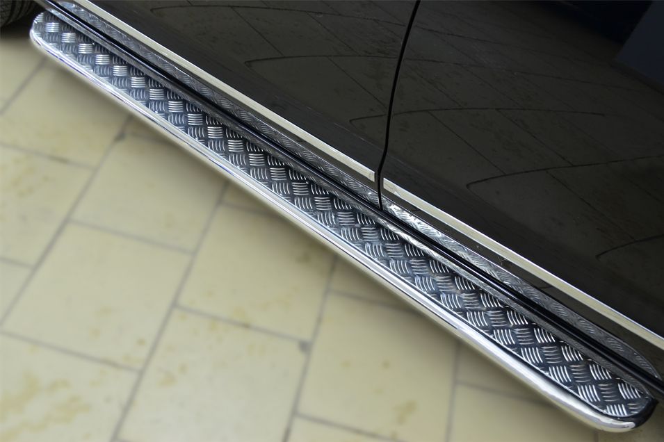 Защита порогов RusStal труба d42 с листом (вариант 2) для Great Wall Hover H6 2013-2017. Артикул GH6L-0016312