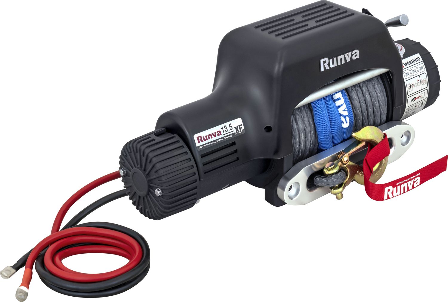 Лебёдка электрическая 12V Runva 13500 lbs 6136 кг (синтетический трос). Артикул 13.5XFSR