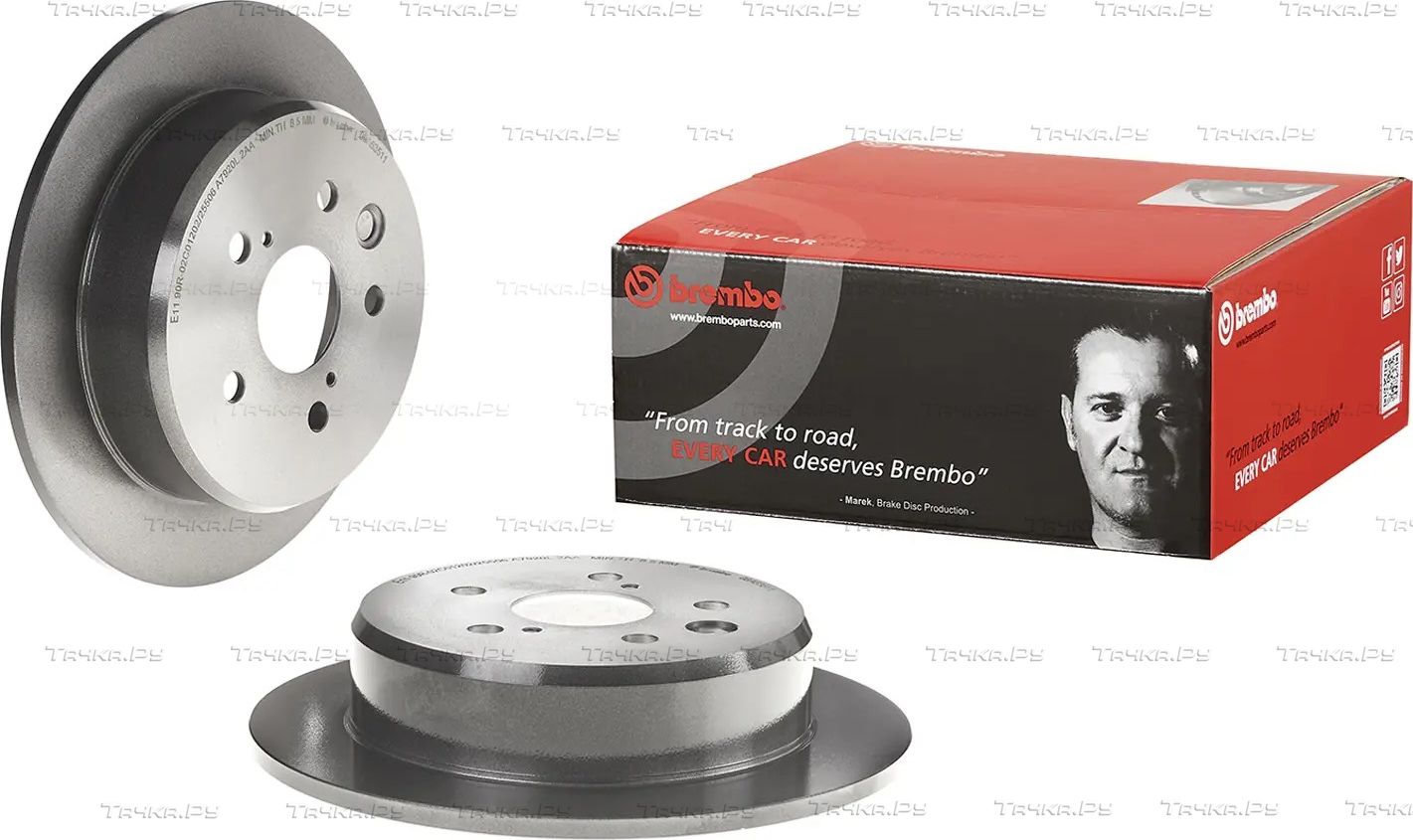 Тормозной диск Brembo UV Coated задний для Toyota Mark X I 2004-2009. Артикул 08.A635.11