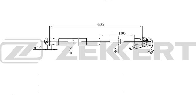 Амортизатор (упор) багажника Zekkert правый для Renault Megane III 2008-2016. Артикул GF-2616