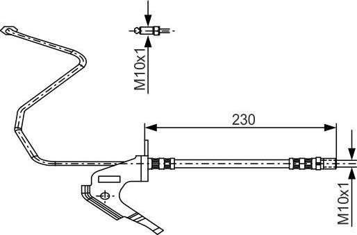 Тормозной шланг Bosch задний левый для Opel Astra G 1998-2009. Артикул 1 987 481 161