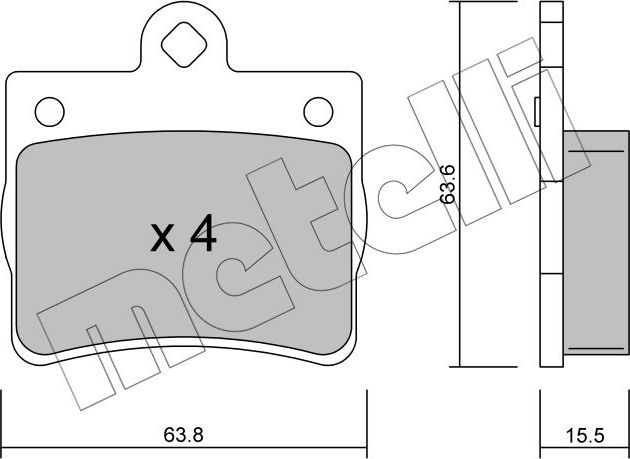 Тормозные колодки Metelli. Артикул 22-0255-0