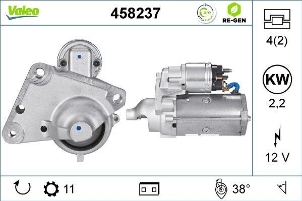 Стартер (в сборе) Valeo VALEO RE-GEN REMANUFACTURED для Citroen C-Elysee I 2012-2017. Артикул 458237