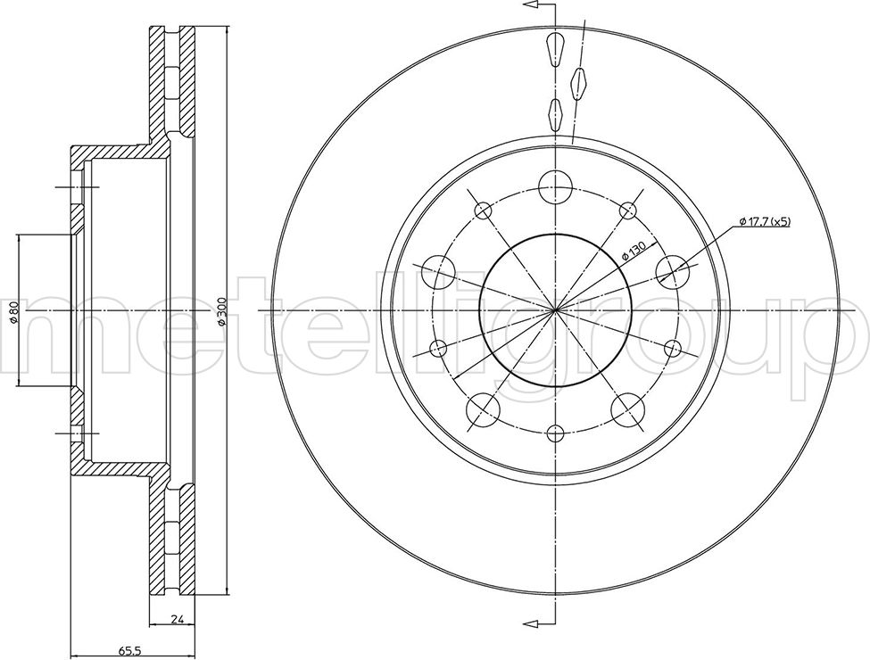 Тормозной диск Metelli. Артикул 23-0341