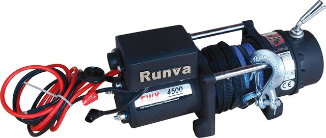 Лебёдка электрическая 12V Runva 4500 lbs 2040 кг (синтетический трос). Артикул EWX4500USR