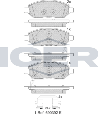 Тормозные колодки Icer. Артикул 182264