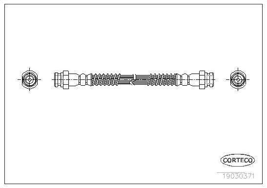 Тормозной шланг Corteco передний/задний внутренний для Mitsubishi Sapporo II 1987-1990. Артикул 19030371