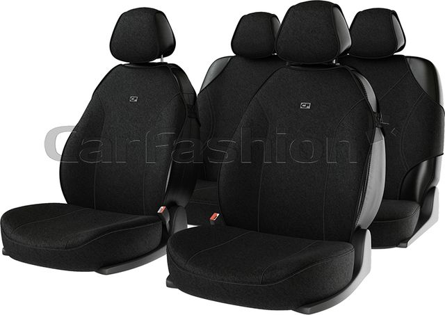 Накидки универсальные CarFashion Bingo для авто, цвет Черный/Черный/Темно-серый/LOGO серый. Артикул 22011