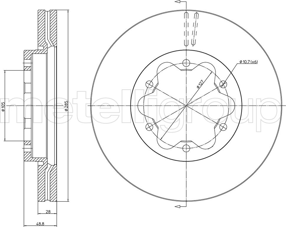Тормозной диск Metelli. Артикул 23-1630
