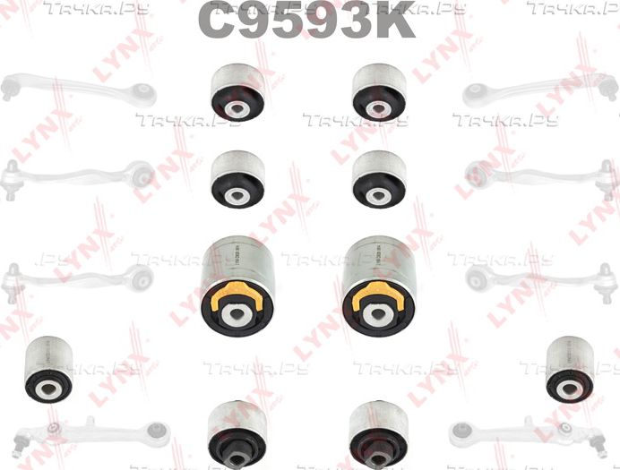 Сайлентблок переднего рычага подвески LYNXauto KIT для Audi S6 II (C5) 1999-2005. Артикул C9593K