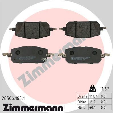 Тормозные колодки Zimmermann. Артикул 26506.160.1