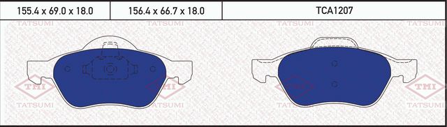 Колодки тормозные RENAULT MEGANE 04- перед. (Tatsumi). Артикул TCA1207