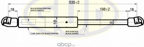 АМОРТИЗАТОР БАГАЖНИКА FRD MONDEO III 1100- 520N L=535198MM G.U.D.. Артикул GGS020240