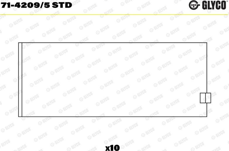 Вкладыши шатунные Glyco для Lancia Lybra 1999-2005. Артикул 71-4209/5 STD
