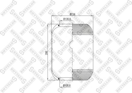 Пневмоподушка (пневморессора) Stellox для IVECO EuroTech 1992-1998. Артикул 90-36338-SX