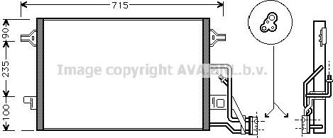 Радиатор кондиционера (конденсатор) AVA для Skoda Superb I 2001-2008. Артикул VN5189