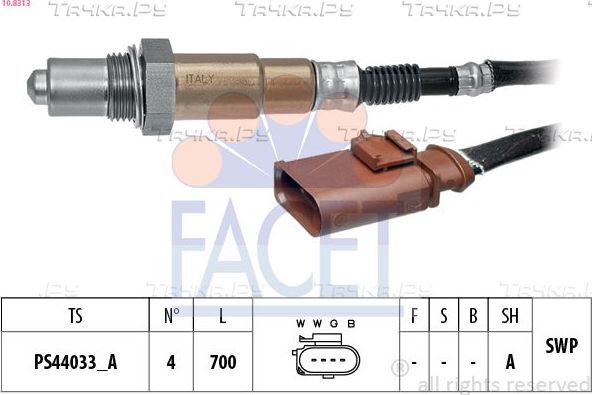 Лямбда-зонд (кислородный датчик) Facet Made in Italy - OE Equivalent для Audi Q7 I (4L) 2006-2010. Артикул 10.8313