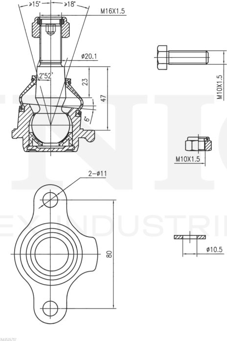 Опора шаровая (Unio). Артикул SSP-20052