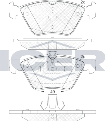 Тормозные колодки Icer. Артикул 182114