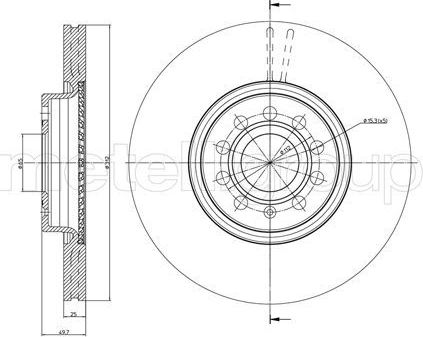 Тормозной диск Trusting передний для Skoda Octavia A5 2005-2013. Артикул DF1069