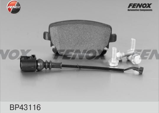 Тормозные колодки Fenox. Артикул BP43116